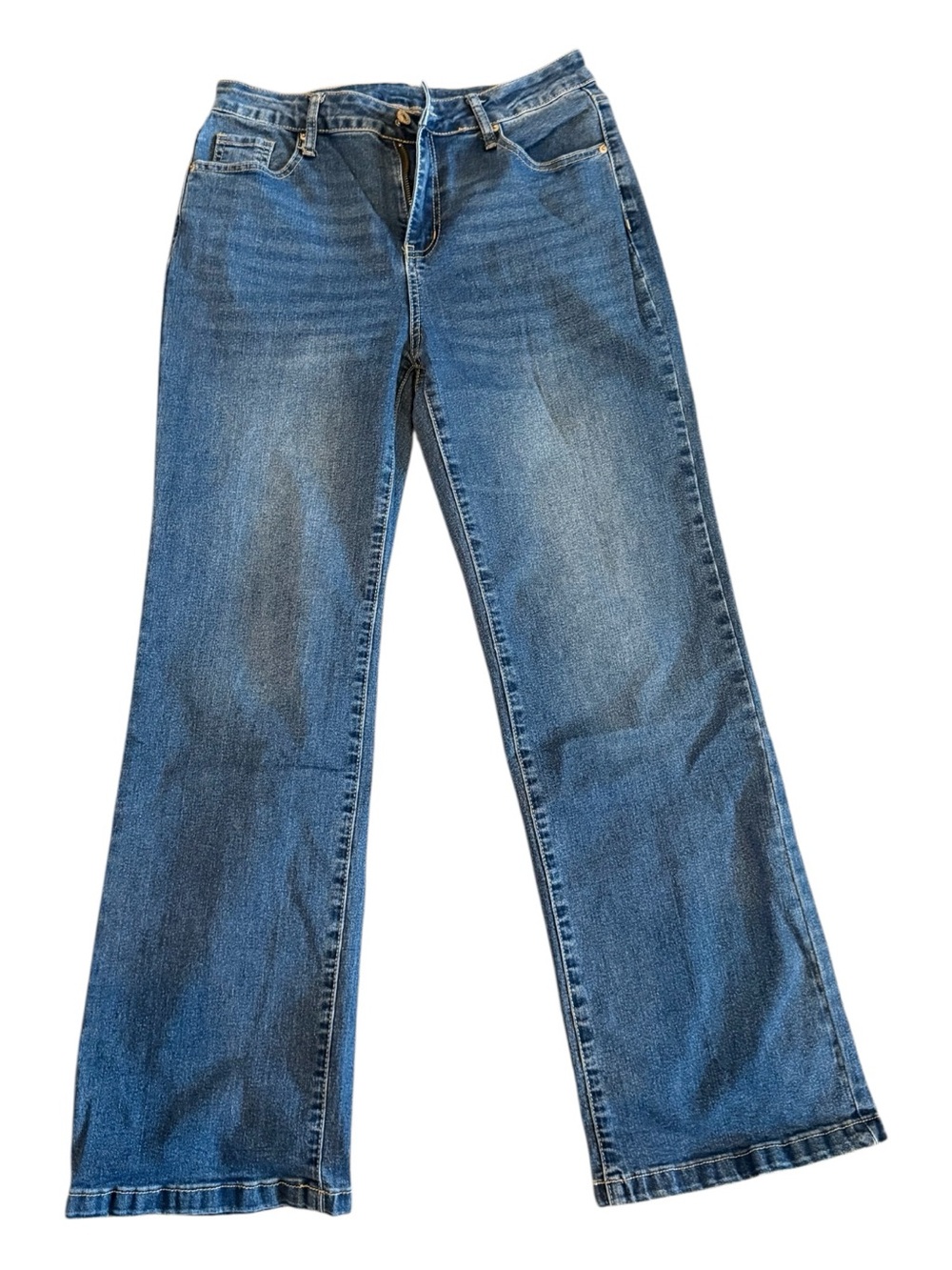 Women's Wide Leg Flared Jeans in Blue sidefeel size 10